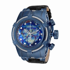 Invicta Watches : 17376 Blue Dial Leather Band Men Watch
