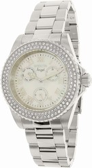 Invicta Watches : 17411 Silver Dial Fixed Stainless Steel Set With Crystals Band Women Watch
