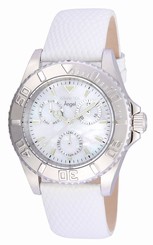Invicta Watches : 17438 Quartz Analog Day Date White Leather Women Watch