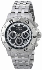 Invicta Watches : 17451 Black Dial Stainless Steel Band Men Watch