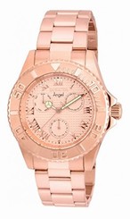 Invicta Watches : 17525 Rose Dial Uni-directional Rotating Rose Gold-plated Band Women Watch
