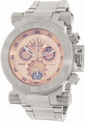 Invicta Watches : 17641 Rose-tone Dial Uni-directional Rotating Stainless Steel Band Men Watch
