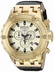 Invicta Watches : 17657 Champagne Dial Genuine Leather Men Watch