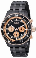 Invicta Watches : 17739 Black Dial Ion Plated Stainless Steel Men Watch