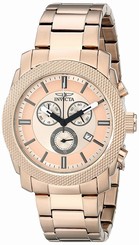 Invicta Watches : 17745 Rose-tone Dial 18k Gold Plated Stainless Steel Men Watch