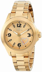 Invicta Watches : 17933 Gold Dial Stainless Steel Band Women Watch