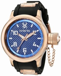 Invicta Watches : 17949 Blue Dial Date Black Polyurethane Men Watch
