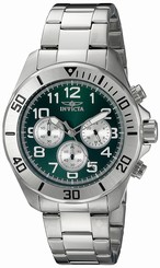 Invicta Watches : 18007 Green Dial Stainless Steel Band Men Watch