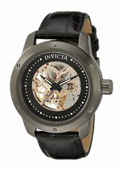 Invicta Watches : 18058 Mechanical Hand Wind Black Leather Men Watch