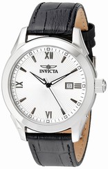 Invicta Watches : 18114 Quartz Analog Date Black Leather Men Watch