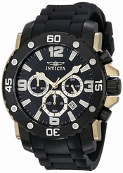 Invicta Watches : 18166 Black Dial Stainless Steel Plated Men Watch