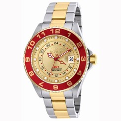Invicta Watches : 18246 Champagne Dial Fixed Gold-plated With A Red Top Ring Band Men Watch