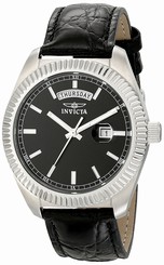 Invicta Watches : 18267 Quartz Analog Day Date Black Leather Women Watch