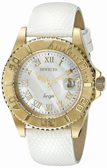 Invicta Watches : 18415 Quartz Roman Numerals Dial Date White Leather Women Watch