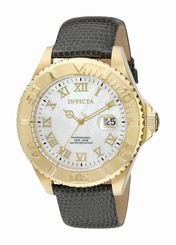 Invicta Watches : 18429 Quartz Roman Numerals Dial Date Grey Leather Men Watch