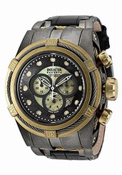 Invicta Watches : 18459 Quartz Chronograph Date Black Leather Men Watch