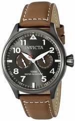 Invicta Watches : 18513 Quartz Day Date Brown Leather Men Watch