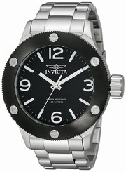 Invicta Watches : 18579 Black Dial Stainless Steel Band Men Watch