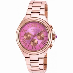 Invicta Watches : 18752 Pink Dial Stainless Steel Band Women Watch
