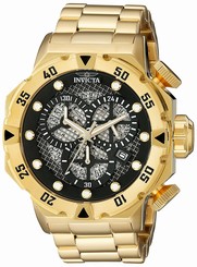 Invicta Watches : 19182 Black Dial Stainless Steel Band Men Watch