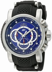 Invicta Watches : 19320 Blue Dial Chronograph Date Black Silicone Men Watch