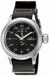 Invicta Watches : 19494 Quartz Multifunction Dial Black Leather Men Watch