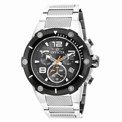 Invicta Watches : 19528 Black Dial Stainless Steel Band Men Watch