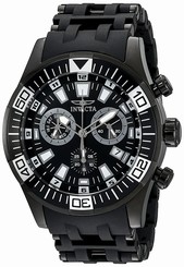 Invicta Watches : 19533 Quartz Chronograph Day Date Black Polyurethane Men Watch