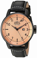 Invicta Watches : 19617 Quartz Analog Date Black Leather Men Watch