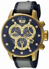 Invicta Watches : 19626 Grey And Blue Quartz Men Watch