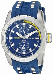 Invicta Watches : 19676 Quartz Chronograph Blue Polyurethane Men Watch