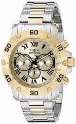 Invicta Watches : 19701 Gold Dial Stainless Steel Band Men Watch