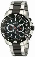 Invicta Watches : 19844 Black Dial Stainless Steel Band Men Watch