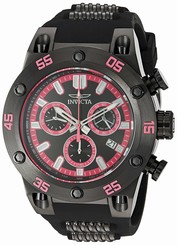 Invicta Watches : 19852 Quartz Chronograph Day Date Black Polyurethane Men Watch