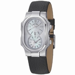 Philip Stein Watches : 1-CMOP-CB Quartz Mother Of Pearl Dial Black Leather Women Watch