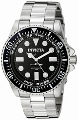 Invicta Watches : 20119 Black Dial Stainless Steel Band Men Watch