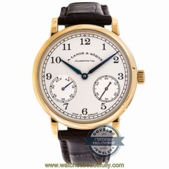A. Lange & Sohne 1815 Up Down 234.021 Manual 39mm Yellow Gold Mens Strap Watch