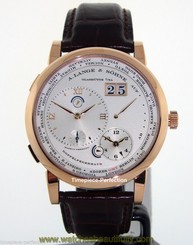A. Lange & Sohne Lange 1 18kt Rose Gold Time Zone Silver Dial