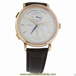 A. Lange & Sohne Saxonia Dual Time 18k Rose Gold NEW 385.032 Ret: $32,000