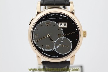 A.Lange & Sohne 18K Rose Gold Grand Lange One Black Gray Dial 115.031