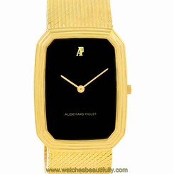 Audemars Piguet 18K Yellow Gold Black Dial Manual Winding Watch 4013