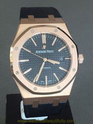 AUDEMARS PIGUET ROYAL OAK 41MM 18K ROSE GOLD BLACK DIAL REF 15400OR.OO.D002CR.01 2724293908352