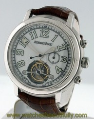 Audemars Piguet Chronograph Tourbillon $139,700.00 RARE 18k White Gold watch.