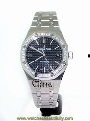 Audemars Piguet Royal Oak Lady Automatic 37mm Diamond Bezlel Black 15451st watch 845960063258
