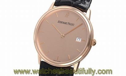 Used Watch Men Audemars Piguet Round two stitches quartz Copper Pink Gold X9G