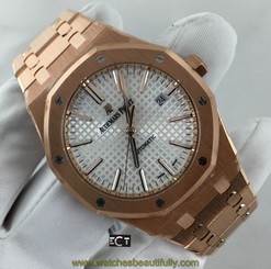 Audemars Piguet Royal Oak Rose Gold White Dial 15400OR.OO.1220OR.02