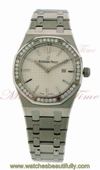Audemars Piguet Royal Oak Ladies, Silver Dial, Dia Bezel - Steel, Ref # 67651ST