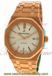 Audemars Piguet Royal Oak Auto, Silver Dial -Rose Gold,Ref# 15400OR.OO.1220OR.02
