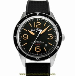 Pre-Owned Bell & Ross Vintage S-Heritage SS/Rubber Men's Auto Watch V-BR123, MR