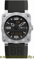BR-03-TYPE-AVIATION-STEEL BELL & ROSS AVIATION NEW & AUTHENTIC MENS WATCH